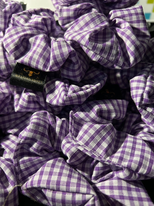 Purple Gingham Scrunchie
