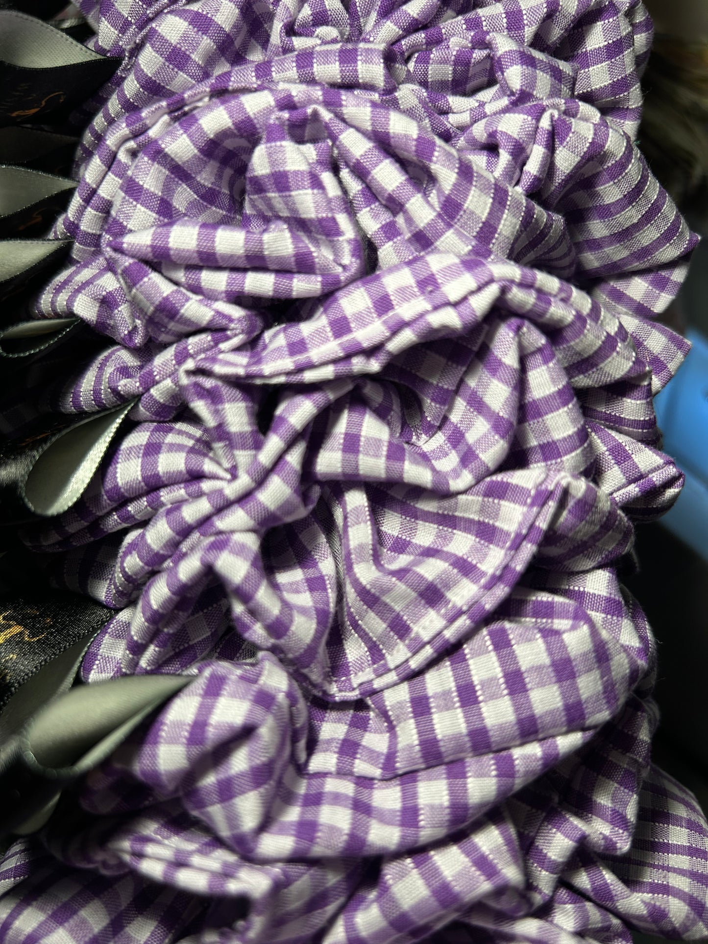 Purple Gingham Scrunchie